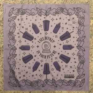 Dunkin' Donuts Purple Bandana 2025 Salem, MA Halloween Collector’s Edition